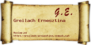 Greilach Ernesztina névjegykártya